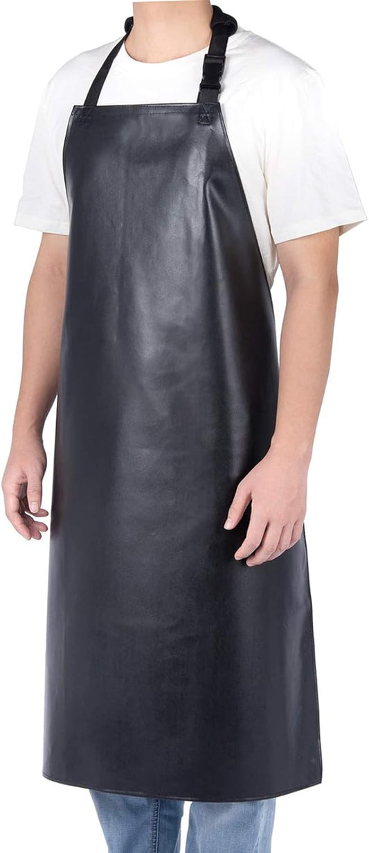 Heavy Duty Vinyl Waterproof Apron for Unisex Adult, Ultra Lightweight, Industrial Apron, Black V1259-DP01-A-3120