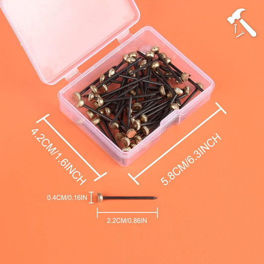 60Pcs Picture Hanging Nails 30 Lbs Brass Head Nails for Hanging, Picture Hanger Pins, Heavy Duty Nail Hook V1259-DP01-A-3141
