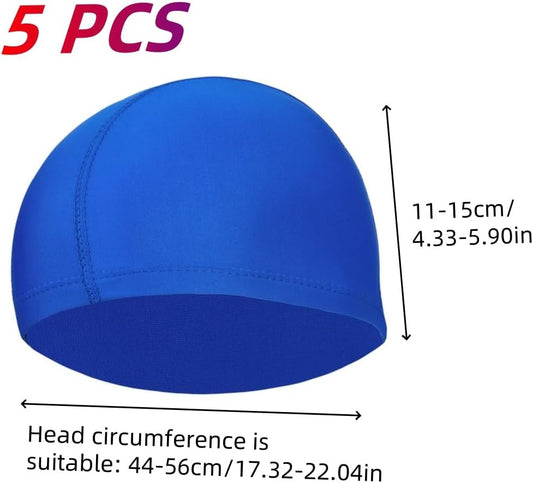 Swimming Cap,5 Pack Nylon Spandex Fabric Comfortable and Not Tight Bathing Swim Cap,for Adult Men Women and V1259-DP01-A-3159