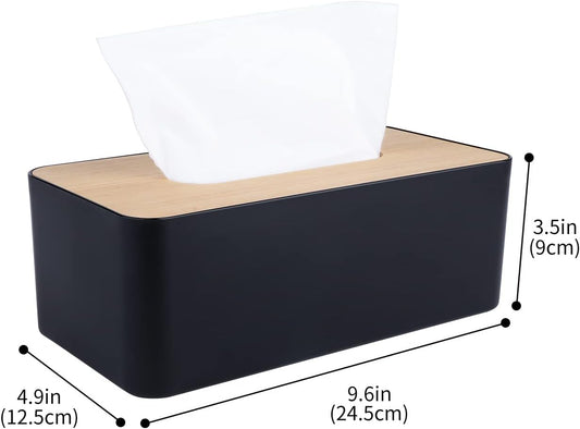 Tissue Box Cover,Tissue Holders,Tissue Box Holder for Bathrooms,Bamboo Cover Plate,Home and Office,9.7 * 5 * V1259-DP01-A-3224