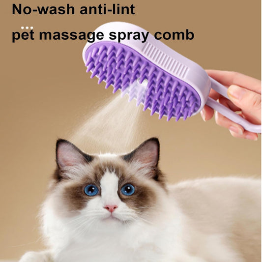 Puffease Spritz Defur Comb for Cats Dogs, Steam Pet Brush with Spray Function, Spray Defur Comb for Pet V1259-DP01-A-3243
