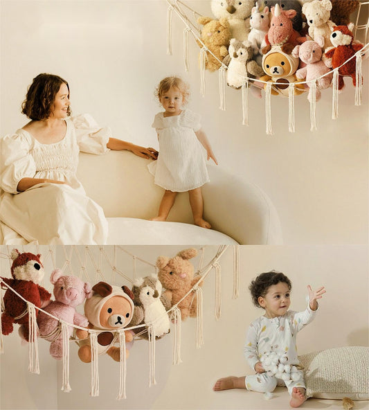 Stuffed Animal Storage Hammock or Net Corner - Large Toy Hammock Net for Stuffed Animals Room Decor - Cute V1259-DP01-A-3245
