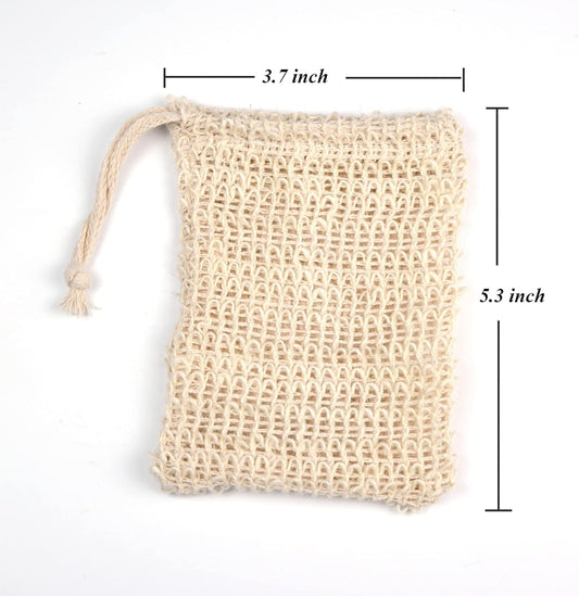 MIFASOO 5 Pack Natural Sisal Soap Saver Bag Zero Waste Mesh Bar Soap Loofah Holder Pouch for Shower V1259-DP01-A-3267