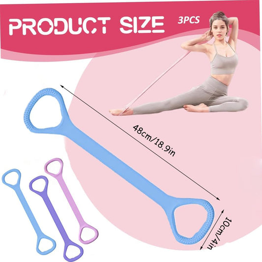 3 Pack Figure 8 Fitness Resistance Band, Elastic Bands for Working Out,Arm|Back|Chest Training Exercise V1259-DP01-A-3324