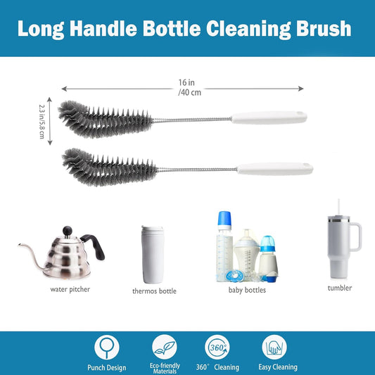 15.7" (40cm) Flexible Long Black Bottle Cleaning Brush for Kitchen and Dining - Perfect for Baby Bottles, V1259-DP01-A-3326