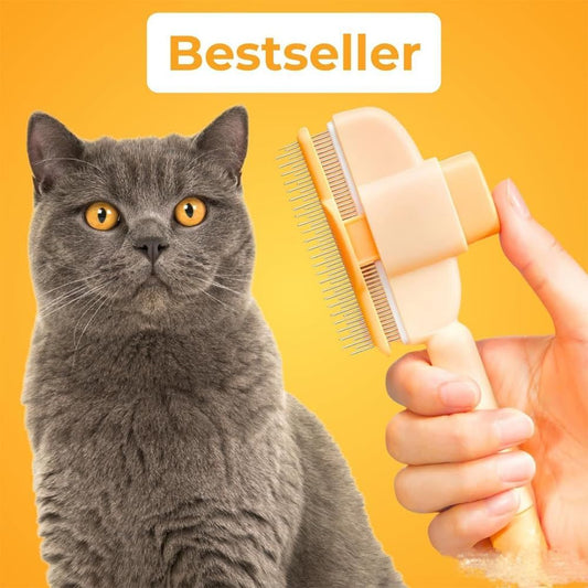 Zen Brush for Cats, New Avatar Zenbrush Cat Comb, Upgrade Self-Cleaning Pet Flea Comb Grooming Brush, V1259-DP01-A-3446