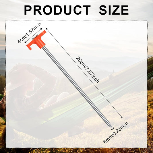 10 Pcs Tent Pegs Heavy Duty Metal Tent Stakes Heavy Duty 7.87inch Ground Pegs for Awnings for Hard Ground, V1259-DP01-A-3486