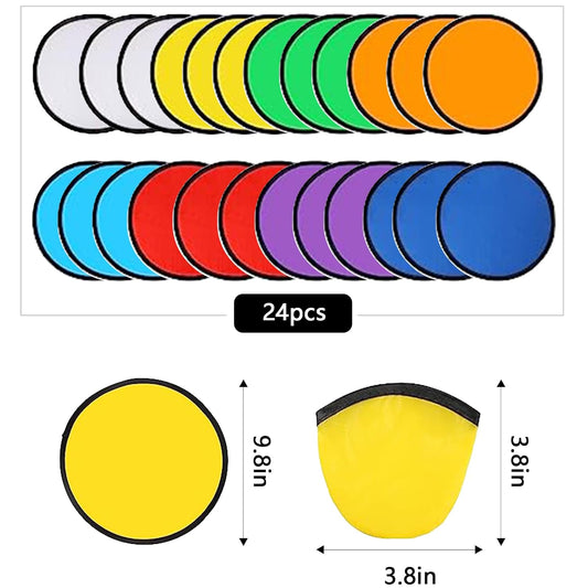 24pcs Collapsible Frisbee Fan Set Beach Frisbee Party Idea Gift Halloween Christmas New Years, 8 Colors V1259-DP01-A-3526