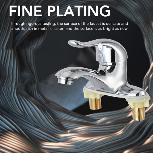 Modern Bathroom Sink Faucet, Zinc Alloy, Chrome Finish, 2 Hole, Single Handle, Easy Install, Suitable for V1259-DP01-A-3527
