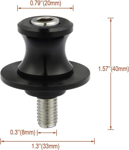 2 PCS Swing Arm Spool, 8/10mm Motorcycle CNC Rear Stand, Swing Arm Spool Sliders Stand Swing arm Bobbins V1259-DP01-A-3562