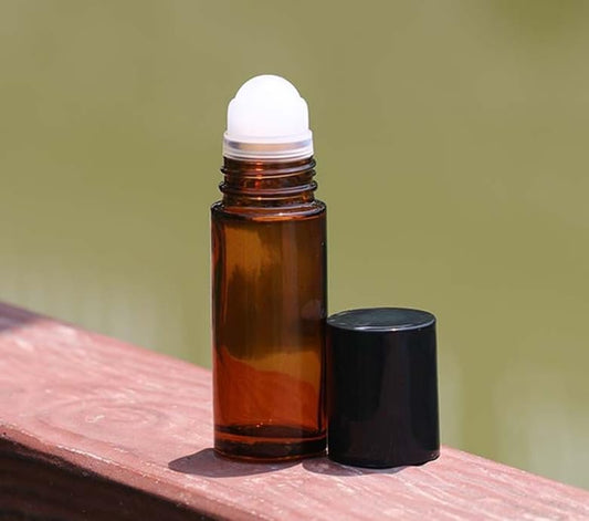 2Pcs Brown 50ml Glass Essential Oil Roller Bottles,Large Empty Roller Bottles Refillable,Deodorant Bottle V1259-DP01-A-3586