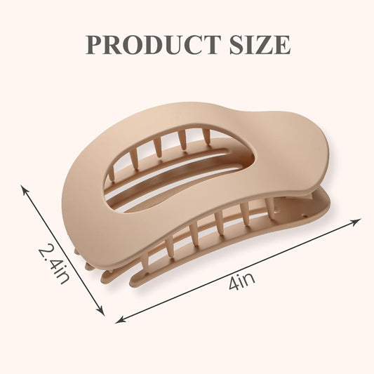4 PCS Flat Hair Clips, Round Lay Down Claw Clips for Women Girls, French Strong Hold Hair Barrettes for Thick V1259-DP01-A-3665