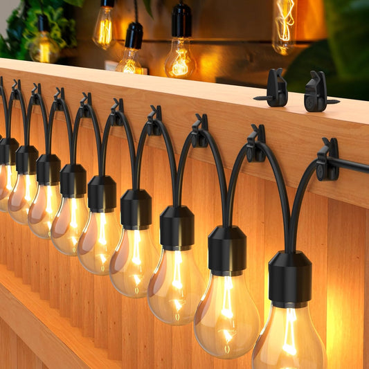 Outdoor String Lights Clips, Weatherproof Cable Hanger Hooks for Hanging Fairy Lights, Holiday Decor - Black, V1259-DP01-A-3673