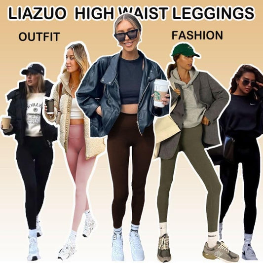 Leggings for Women - High Waisted Tummy Control Butt Lifting Soft No See Through Workout Yoga Pants Running V1259-DP01-A-3695