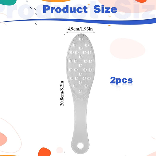 2 Pcs Foot Scraper Pedicure Metal Foot File Callus Remover for Feet Double Sided Foot Exfoliator Tool Set V1259-DP01-A-3728