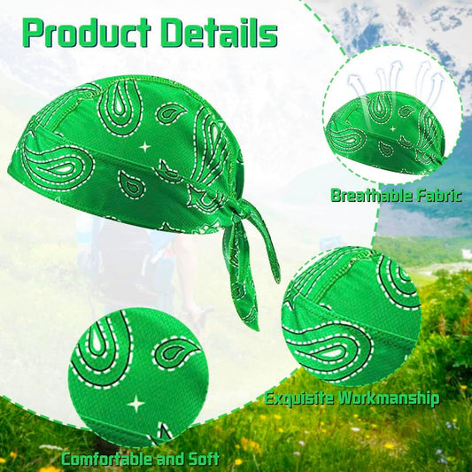 8Pcs Do Rag Skull Cap Bandana Hat Doo Rags Beanie Cooling Sweat Wicking Head Wraps Cycling Helmet Liner V1259-DP01-A-3746