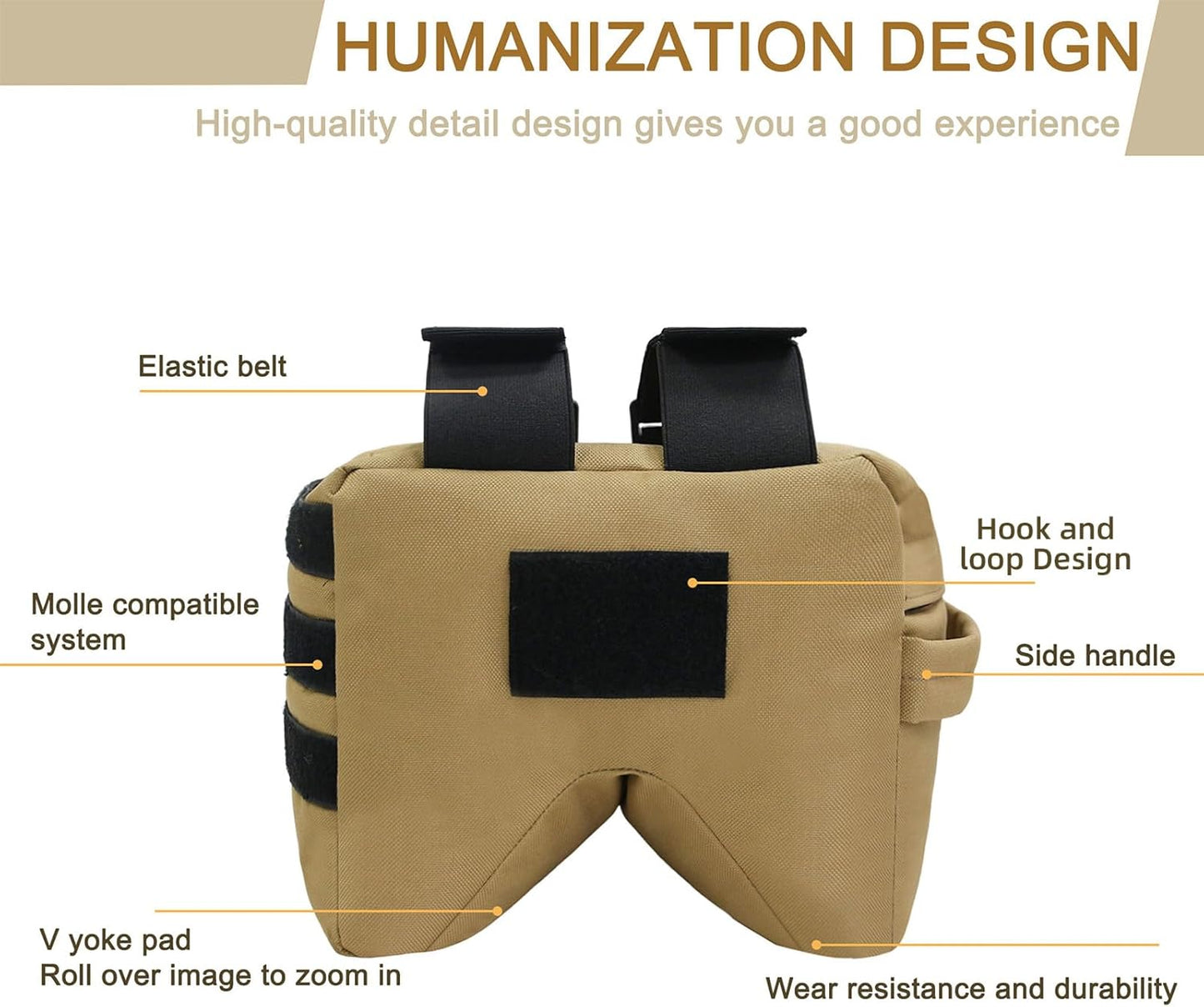 Front or Rear Squeeze Bag Shooting Range Bag Bench Bag with Strap for Shooting Hunting V1259-DP01-A-3759