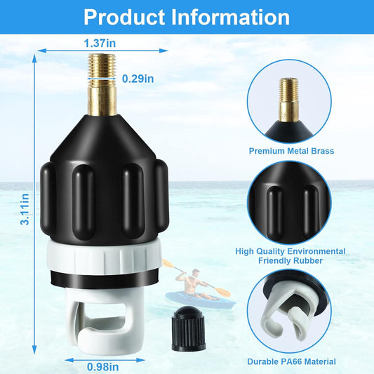2Pcs Inflatable Boat SUP Pump Adapter, Premium Conventional Air Adapter, Sturdy SUP Air Adapter,Quickly V1259-DP01-A-3785