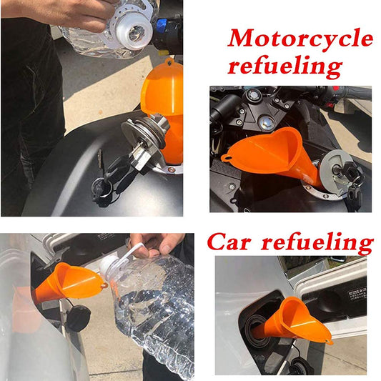 4 pcs Multi-Function Plastic Long Neck Oil Funnel - for All Automotive Oils Lubricants Engine Oils Water V1259-DP01-A-3818