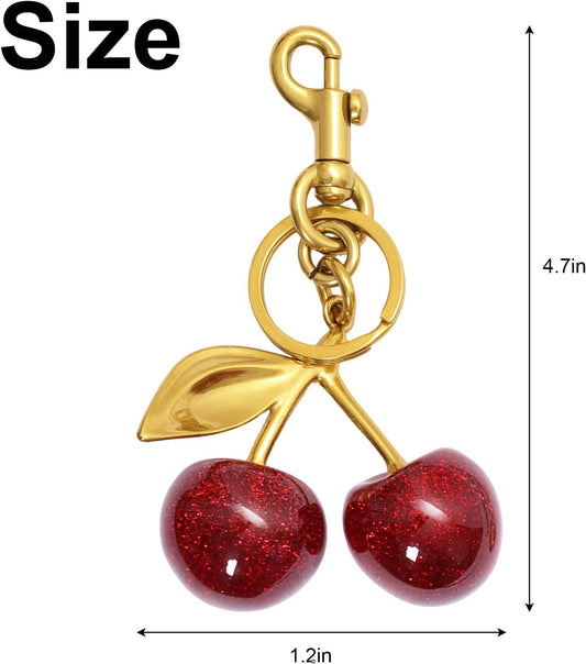 Women Purse Vintage Pearl Sweet Cherry Bag Charm Keychain Decor for Women Handbag V1259-DP01-A-3826