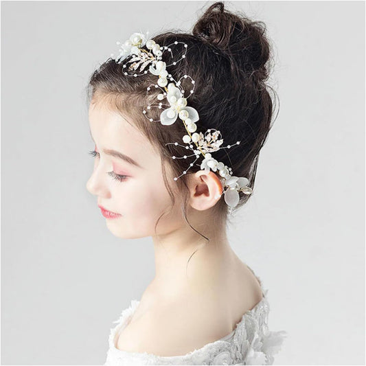 Flower Bridal Girl Bride Wedding Pearl Crown Headband Hair Headbands Tiara Vine Piece Accessories for Girls V1259-DP01-A-3888