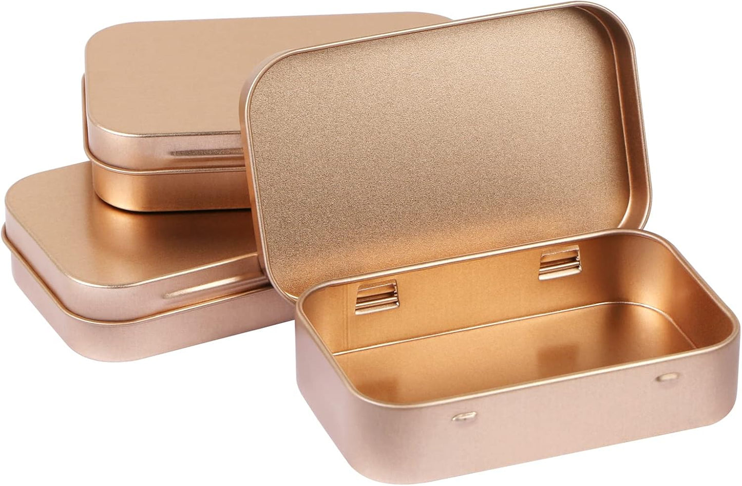 3 Pack Metal Rectangular Hinged Tins Box with Lid Mini Portable Box Empty Craft Containers Small Storage Kit V1259-DP01-A-3907
