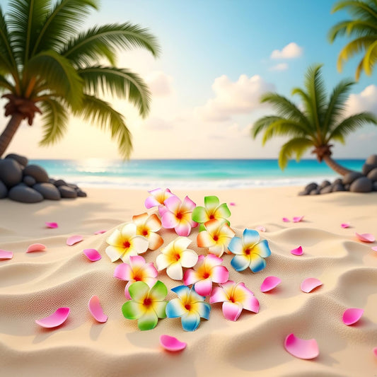 10Pcs Multicolor Hawaii Plumeria Flower Clips, Artificial Tropical Flower Hair Accessories for Wedding, Beach V1259-DP01-A-3909