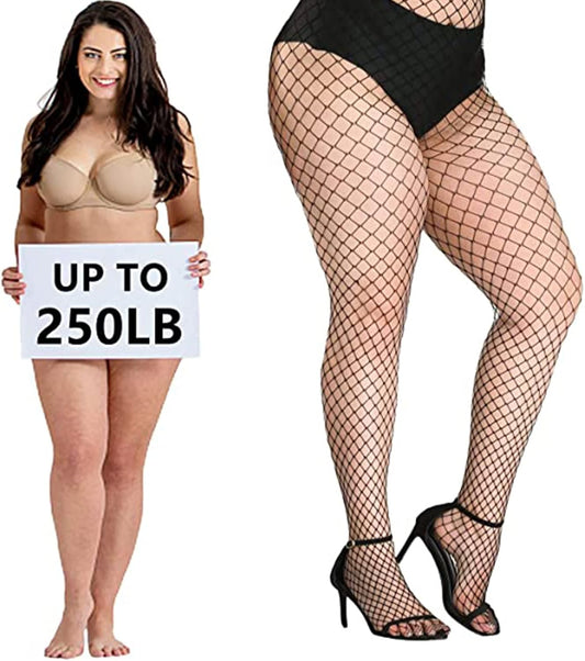 3 PCS Black Fishnet Stockings for Women, Fish Nets Women Tights, Fishnet Tights Ladies Plus Size One Size Fit V1259-DP01-A-3920