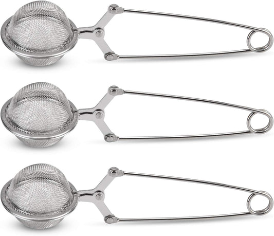 Snap Ball Tea Strainer, 3 Pack Premium Stainless Steel Tea Infuser with Handle for Loose Leaf Tea Fine Mesh V1259-DP01-A-3989