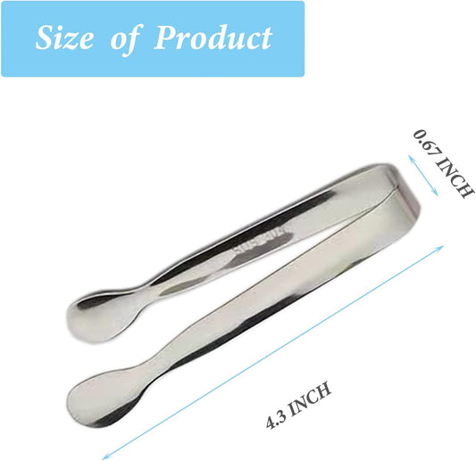 6PCS Mini Ice Tongs, 4.25Inch Stainless Steel Small Serving Tongs, Silver V1259-DP01-A-3993
