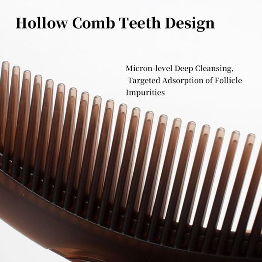 Dandruff Comb with Self-Cleaning Hollow Teeth & Massage Handle - Scalp Detox Comb for Flakes, Oil Removal - V1259-DP01-A-4021