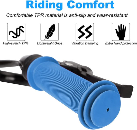 Kids Bike Grips - Kid Bicycle Grips Handlebar 22.2mm for 12"to 16"Bike with Safe Mushroom Pattern | 105mm V1259-DP01-A-4031