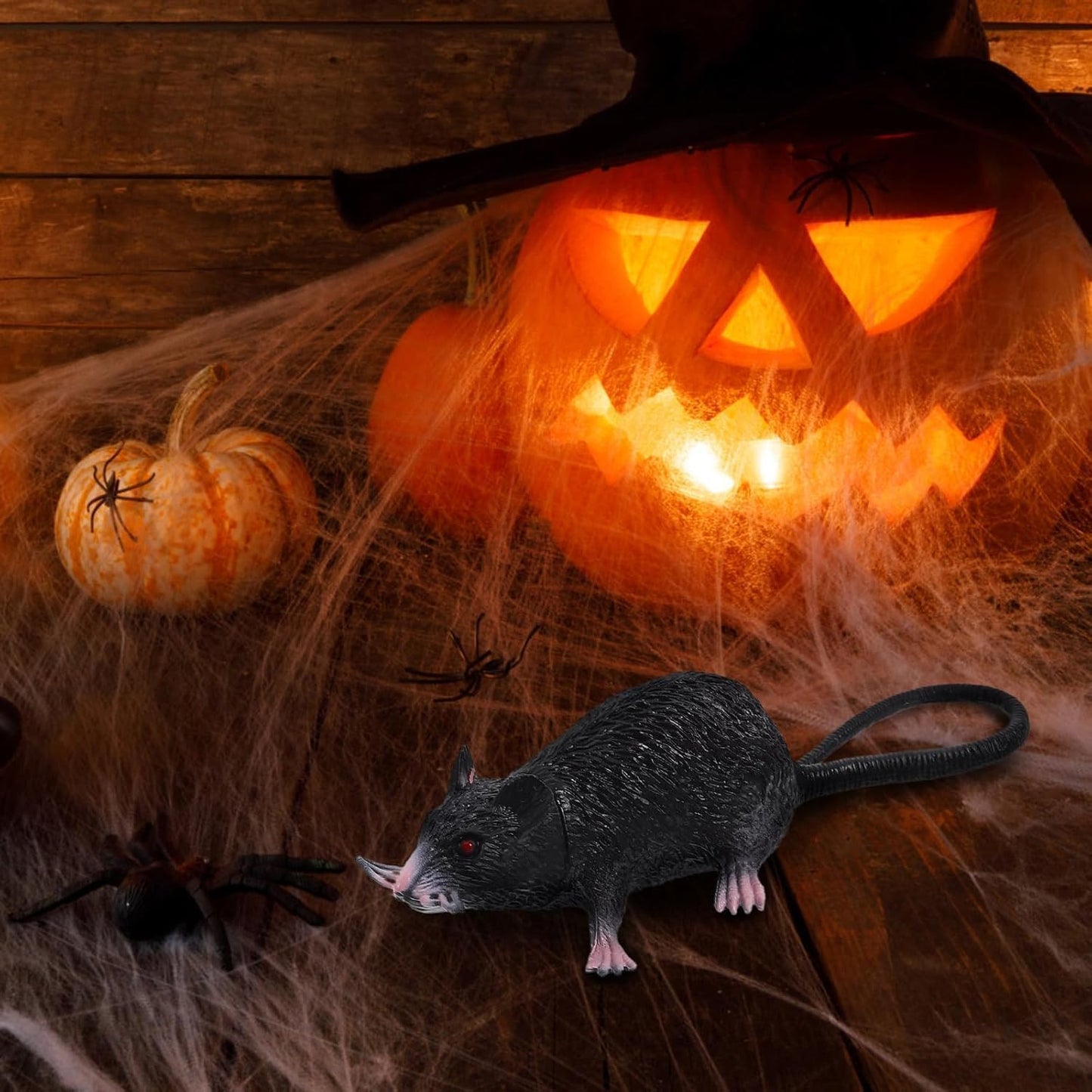 Realistic Fake Mouse Prop, Spooky Rat, Rubber Rat with Long Tail, Halloween and Prank Decoration V1259-DP01-A-4049