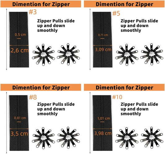 10 Yards 360 Inches Bulk Zippers,9 Meters #3 Zipper for Sewing,Black Nylon Coil Zippers by The Yards with V1259-DP01-A-4088