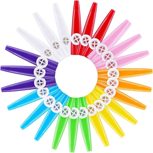 24 Pieces Plastic Kazoos Multi Colors Kazoo Musical Instruments Great Gift for Music Lovers Good Companion V1259-DP01-A-4096