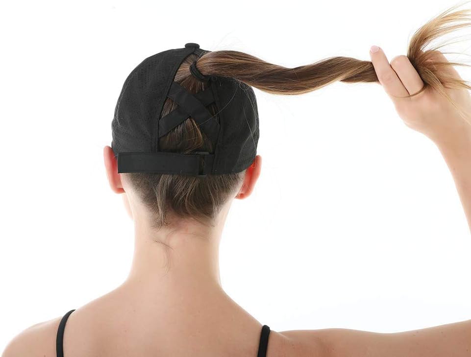 Quick Drying Ponytail Hat for Women Criss Cross Adjustable Baseball Cap UV Protection Sun Hats V1259-DP01-A-4104