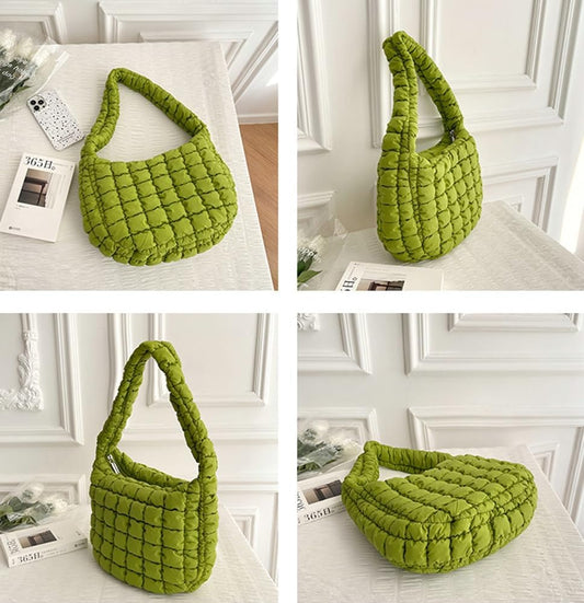 Quilted Tote Bag for Women Puffer Bag Lightweight Padding Shoulder Bag Hobo Bag Satchel Handbag Cloud Bag V1259-DP01-A-4120