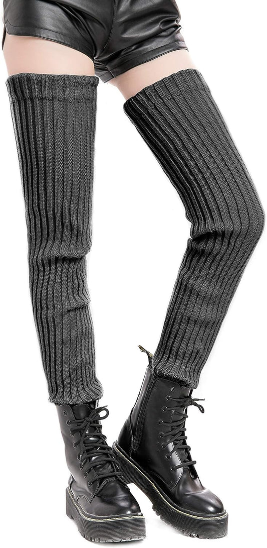 Women's Winter Thick Knit Extra Long Thigh High Leg Warmers V1259-DP01-A-4139