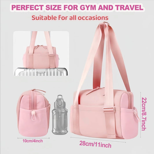 Mini Gym Bag for Women, Small Duffle Bag with Wet Compartment, Lightweight Waterproof Cute Tote for Girls V1259-DP01-A-4207