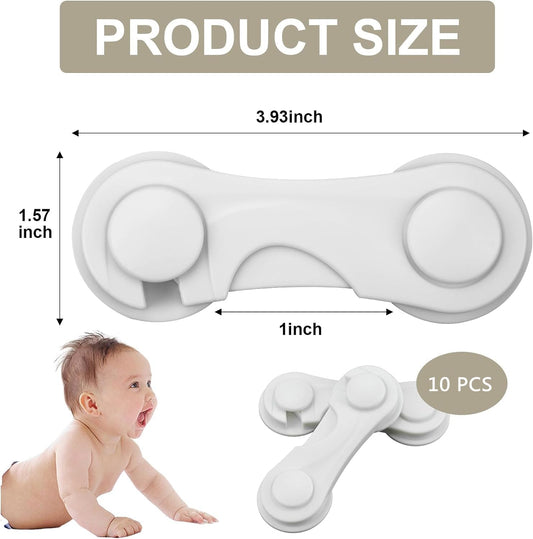 Child Safety Cabinet Locks 10 Pack Cabinet Door Locks with Adhesive for Baby Proof Childproof Safety Locks V1259-DP01-A-4295
