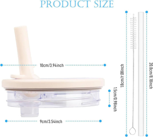 2 Pcs Replacement Lids with Straw, 40 OZ Tumbler Lid Replacement for Stanley Cup, Leak-Proof Flip Straw Lid, V1259-DP01-A-4297