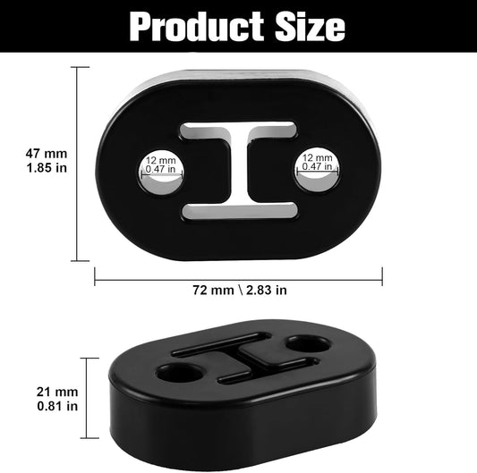 Rubber Exhaust Hanger, Muffler System, Heavy Insulator Support Bushing Installation, 2 Holes 0.47 Inch, V1259-DP01-A-4381
