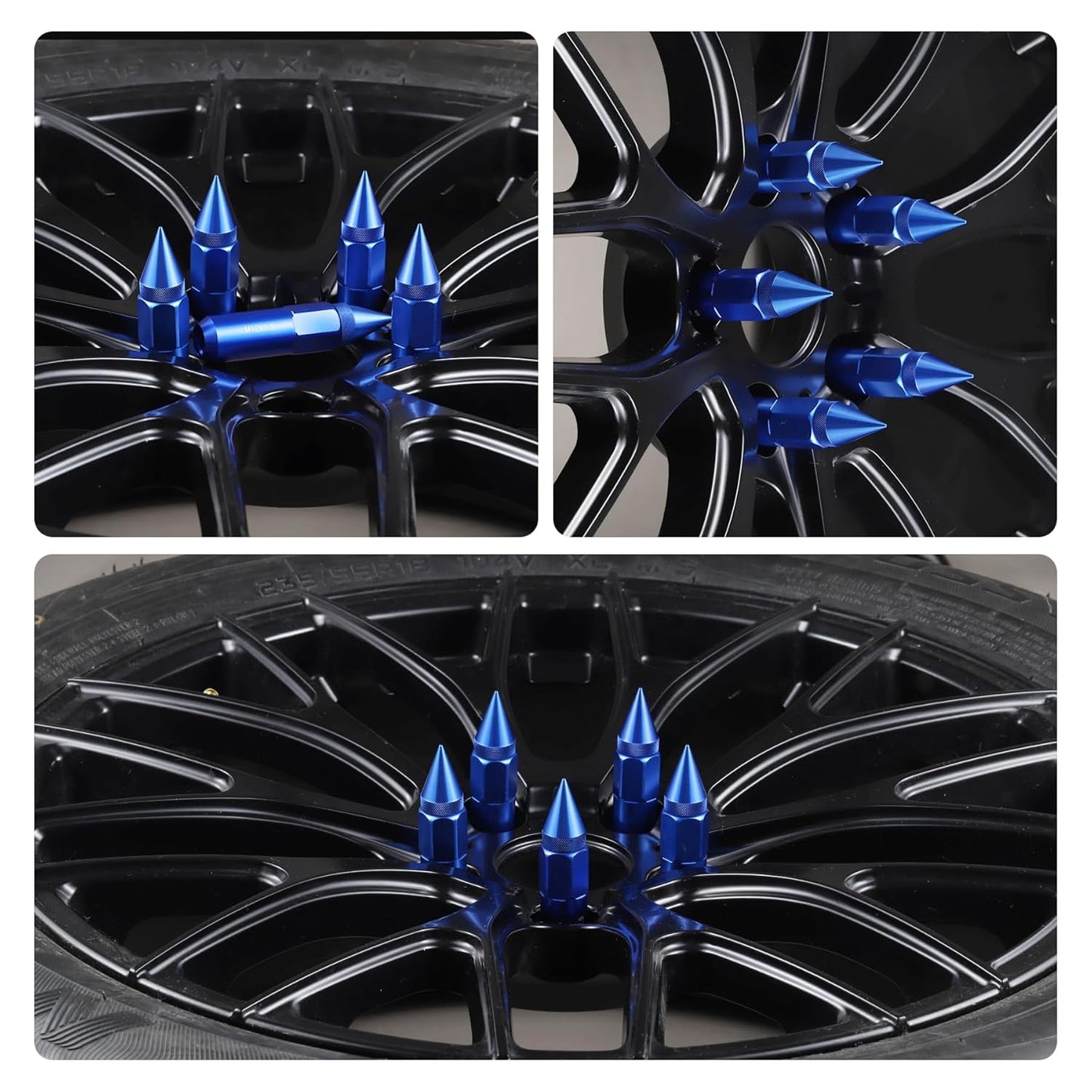 20PCS M14X1.5 Wheel Lug Nuts, Cap Spiked Extended Tuner 60mm Aluminum Wheels Rims Nuts (Blue) blue M14x1.5 V1259-DP01-A-4418