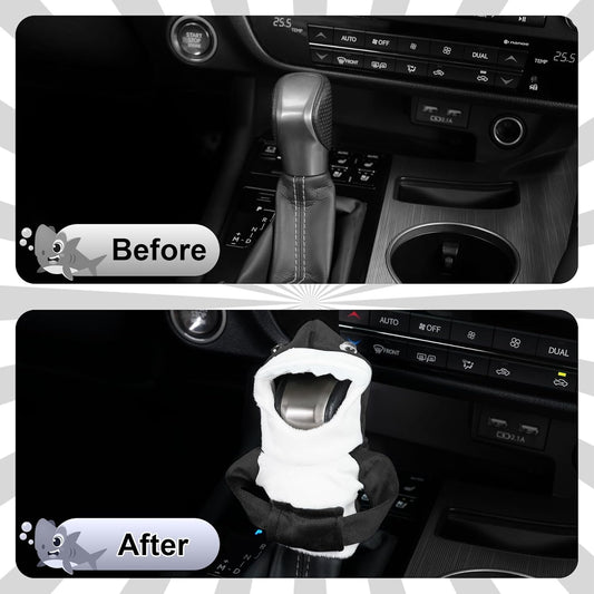 Car Gear Shift Cover, Universal Hoodie, Cute Shark Cover for Knob Protection, Automotive Interior Gadgets, V1259-DP01-A-4423
