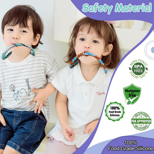 Chew Necklaces for Sensory Kids, 2 Pack Chewy Necklace Toys Reduces Stress and Anxiety, Kids with ADHD, V1259-DP01-A-4491