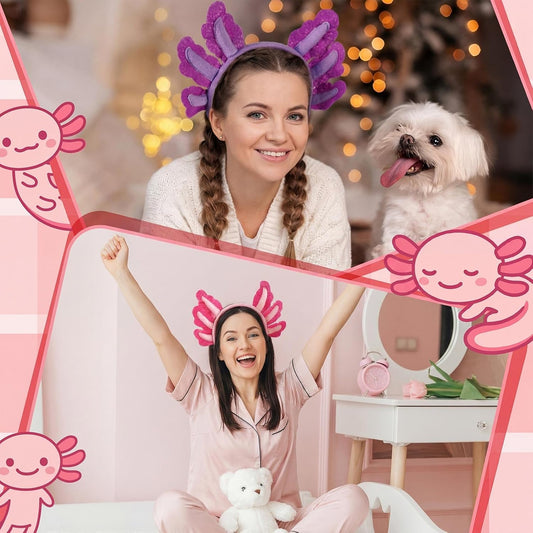 12 Pcs Halloween Axolotl Costume Headband Animal Ear Hair Hoop Headpiece Cosplay Party Favor for Women Adult V1259-DP01-A-4777