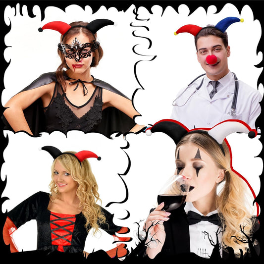 6 Pcs Clown Headband Soft Headbands for Mardi Gras Parties Carnival Circus Events Durable Reusable Hairband V1259-DP01-A-4786