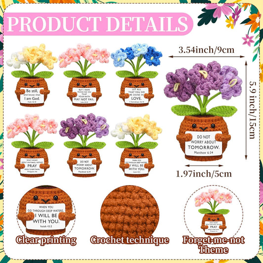 6 Pcs Christian Gift for Women Faith Scripture Religious Positive Handmade Crochet Doll with Bible Verse V1259-DP01-A-4806