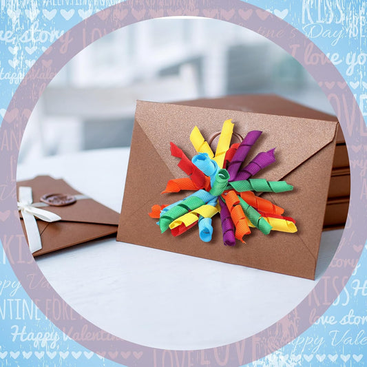 12 Pcs Rainbow Curly Bows Colorful for Gift Wrapping Self-Adhesive Bow Presents Wine Bottle Ribbon Birthday V1259-DP01-A-4818