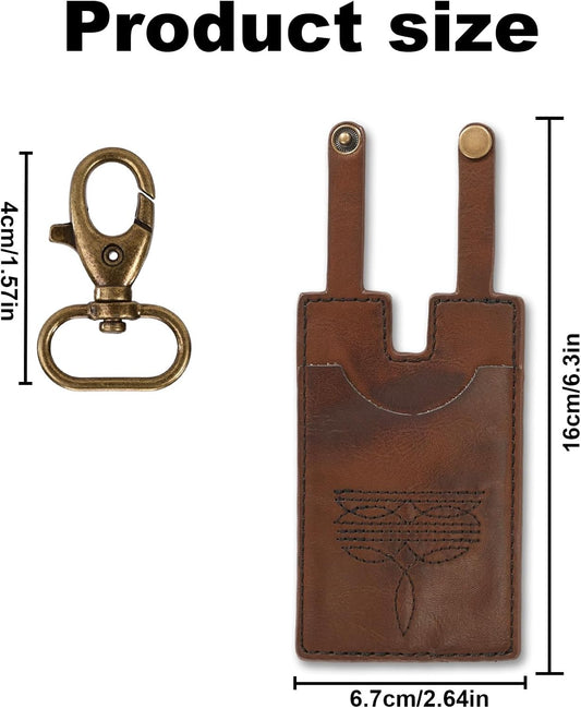 Western Boot Wallet, Leather Cowboy Billfolds Handcrafted Tall Wallet Buckle with Strap Small Minimalist V1259-DP01-A-4874
